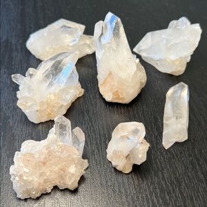 Lot of 7 Clear Quartz Crystal Cluster Tower Healing Pieces